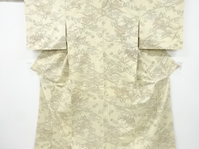 JAPANESE KIMONO / ANTIQUE KIMONO / SILK / TSUMUGI / WOVEN PAGODA